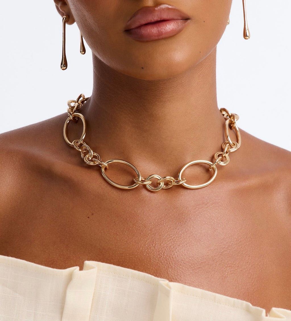 ✨ Collier doré à maillons ovales – Élégant & Tendance
