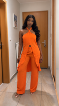 Ensemble 2 pièces – Top dos nu & Pantalon large Orange
